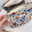 Retro Flower Pattern Canvas Cosmetic Bag Makeup Bag Travel Toiletry Accessories Organizer Pouch - Blue - 5