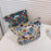 Retro Flower Pattern Canvas Cosmetic Bag Makeup Bag Travel Toiletry Accessories Organizer Pouch - Blue - 6