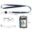 Zipper Pocket Card Case Bag PU Leather Name Badge Holder with Neck Strap and Retractable Buckle - Sapphire - 2
