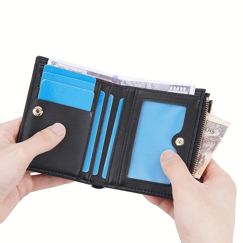 BAELLERRY DR100 PU Leather Wallet for Men Business Style Clutch Bag Card Holder Zipper Coin Purse - Coffee - 4