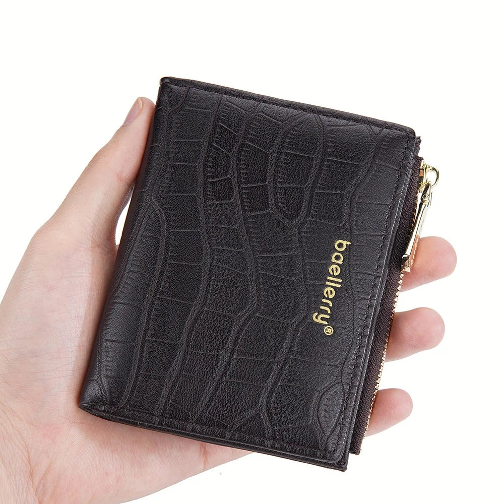 BAELLERRY DR100 PU Leather Wallet for Men Business Style Clutch Bag Card Holder Zipper Coin Purse - Coffee - 5