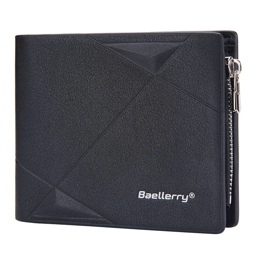 BAELLERRY D9194 PU Leather Zippered Wallet for Men, Short Clutch Bag with Card Slot - Black - 6