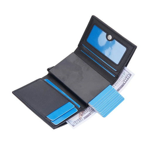 BAELLERRY D9213 PU Leather Crocodile Texture Wallet RFID Blocking Metal Card Holder Coin Purse for Men - Black - 2