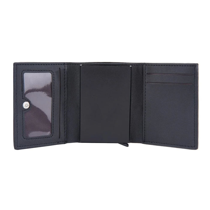 BAELLERRY D9213 PU Leather Crocodile Texture Wallet RFID Blocking Metal Card Holder Coin Purse for Men - Black - 5