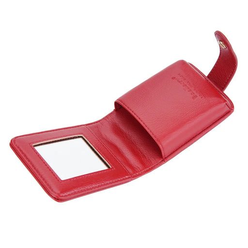 BAELLERRY N2388 Fashionable Leather Bag Rhomboid Texture Lipstick Cosmetics Bag with Mirror, Card Holder - Red - 2