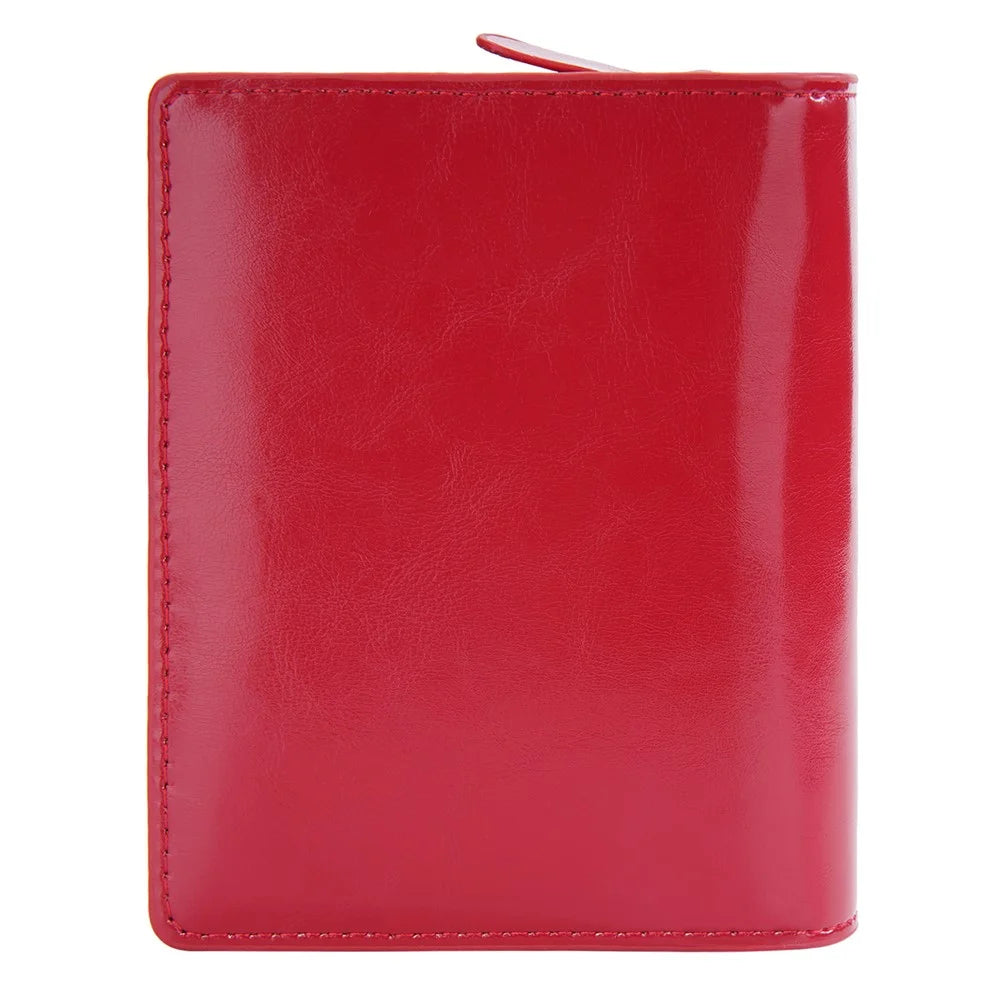 BAELLERRY N3255 Women PU Leather Zipper Coin Purse Dual Button Short Wallet Cards Cash Holder - Red - 7
