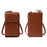 Stylish PU Leather Women Phone Bag Zipper Coin Purse Crossbody Bag - Brown - 1