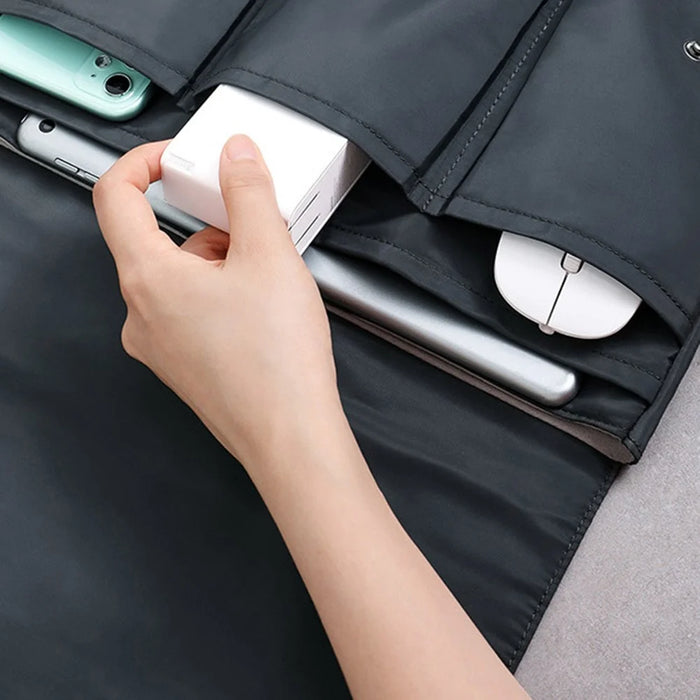 16-Inch Laptop Carrying Bag Multiple Pockets Design Waterproof Case Notebook Computer Sleeve Storage Handbag - Black - 2