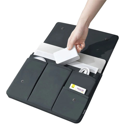 14.1-Inch Laptop Sleeve Waterproof Case Carrying Pouch Notebook Computer Nylon Storage Bag - Black - 1