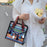 Large Knitted Fabric Hand Bag Women Teen Girl Ethnic Style Handbag with Tassel Decoration - Blue - 2