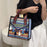 Large Knitted Fabric Hand Bag Women Teen Girl Ethnic Style Handbag with Tassel Decoration - Blue - 3