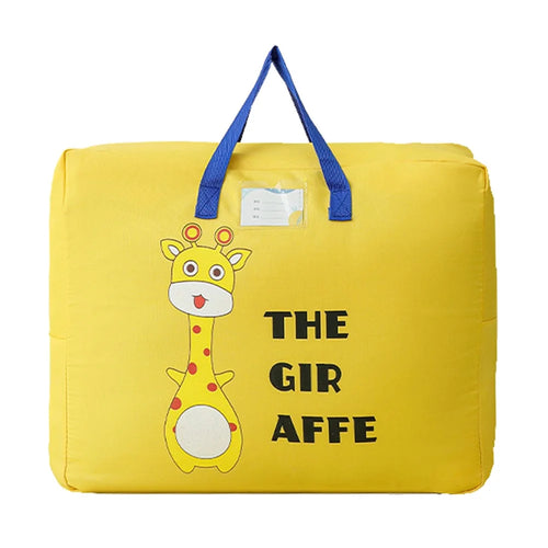 36.5x46.5x18CM Children's Quilt Organizer Cute Cartoon Pattern Zippered Bedding Oxford Cloth Storage Bag - Yellow - 1