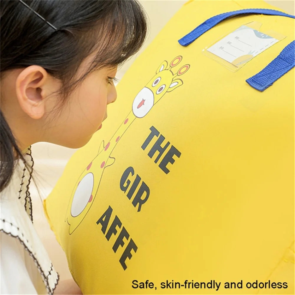 36.5x46.5x18CM Children's Quilt Organizer Cute Cartoon Pattern Zippered Bedding Oxford Cloth Storage Bag - Yellow - 4