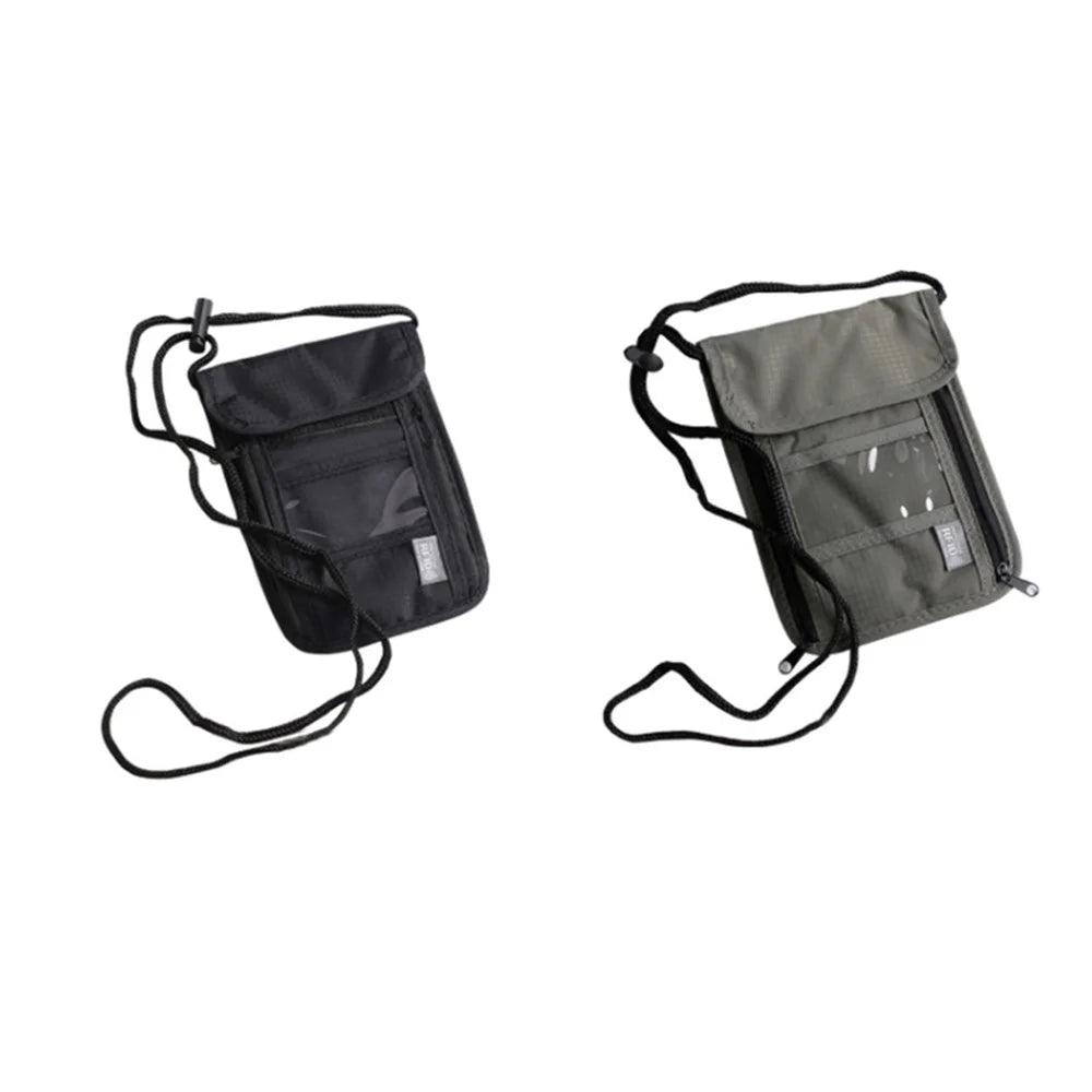Travel Nylon Shoulder Crossbody Bag RFID Blocking Passport Holder to Keep Your Card Documents Safe (with Clear PVC Window) - Grey - 6