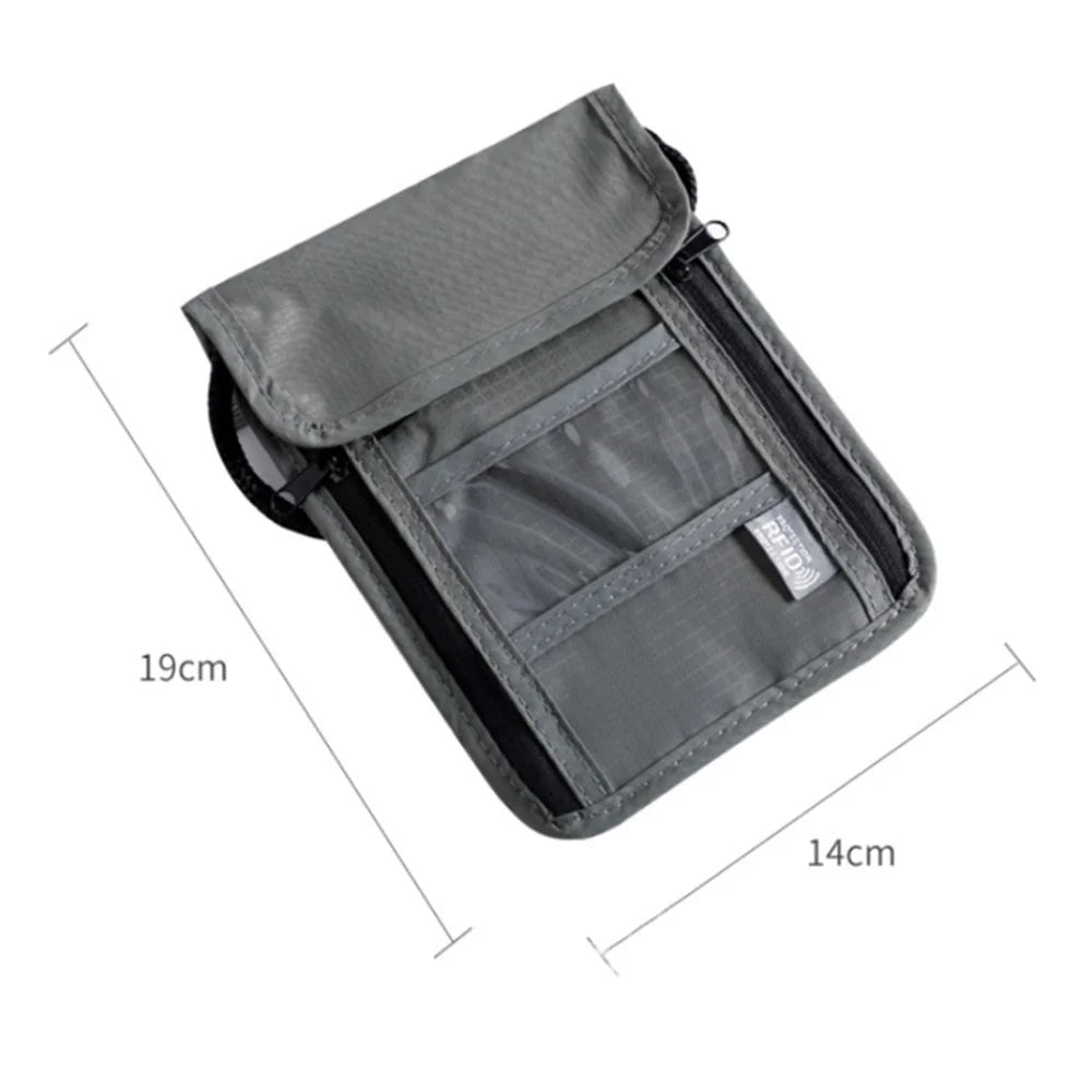 Travel Nylon Shoulder Crossbody Bag RFID Blocking Passport Holder to Keep Your Card Documents Safe (with Clear PVC Window) - Grey - 7