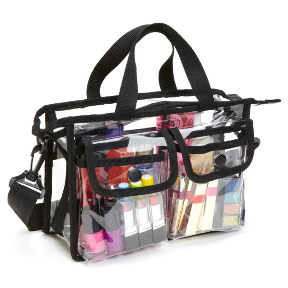 Clear EVA Bag Makeup Cosmetic Toiletry Organizer Tote Bag Waterproof Handbag for Travel, Swimming, Gym - 3
