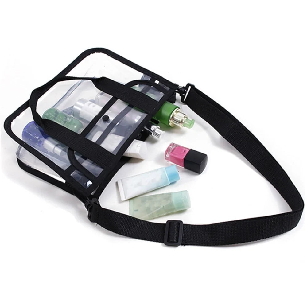 Clear EVA Bag Makeup Cosmetic Toiletry Organizer Tote Bag Waterproof Handbag for Travel, Swimming, Gym - 4