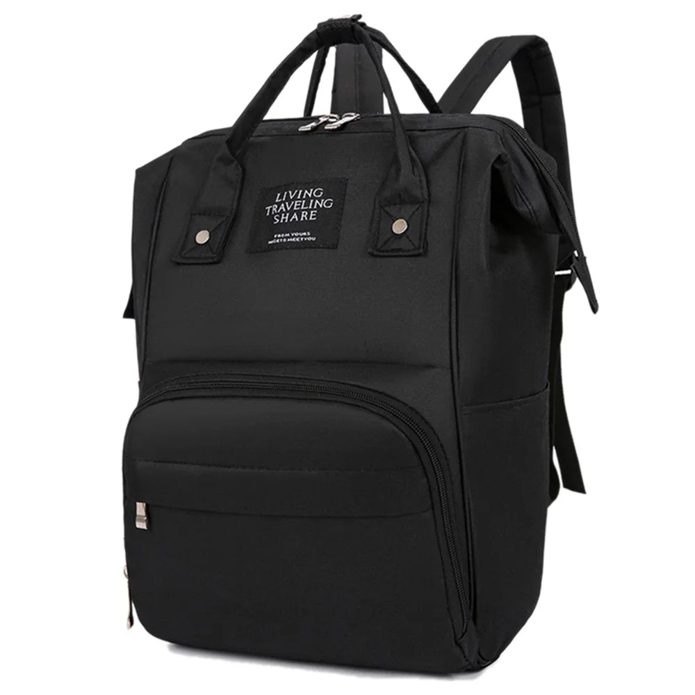 Large Oxford Cloth Mommy Bag Baby Diaper Backpack Outdoor Carrying Bag Maternity Bag Nappy Milk Bottle Storage Organizer - Black - 1