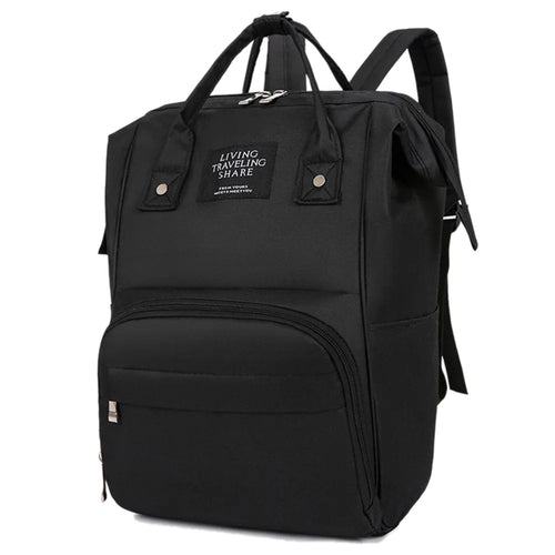 Large Oxford Cloth Mommy Bag Baby Diaper Backpack Outdoor Carrying Bag Maternity Bag Nappy Milk Bottle Storage Organizer - Black - 1