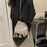 Knitted Shoulder Bag Ethnic Style Women's Crossbody Bag with Tassel Decoration for Shopping, Vacation - Khaki - 4