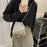 Knitted Shoulder Bag Ethnic Style Women's Crossbody Bag with Tassel Decoration for Shopping, Vacation - Khaki - 5