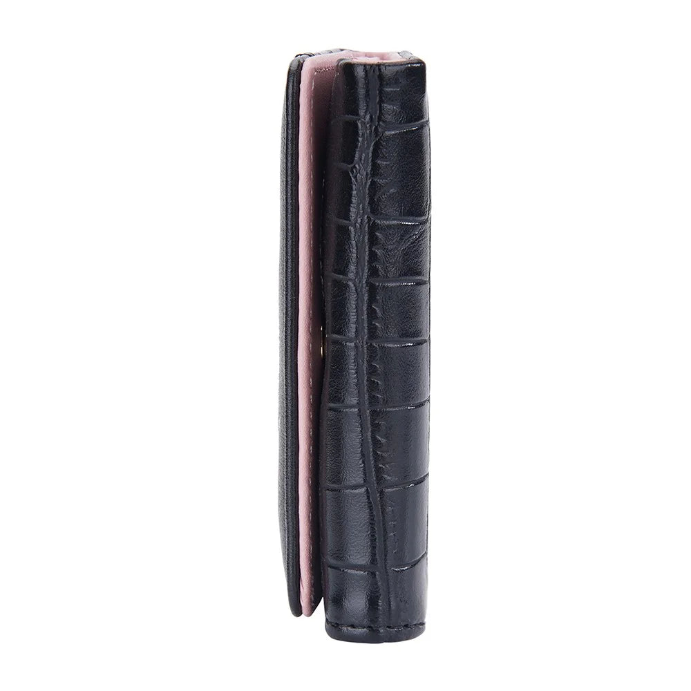 BAELLERRY N8322 Stone Texture Women PU Leather Short Wallet Cash Card Holder Bag - Black - 4