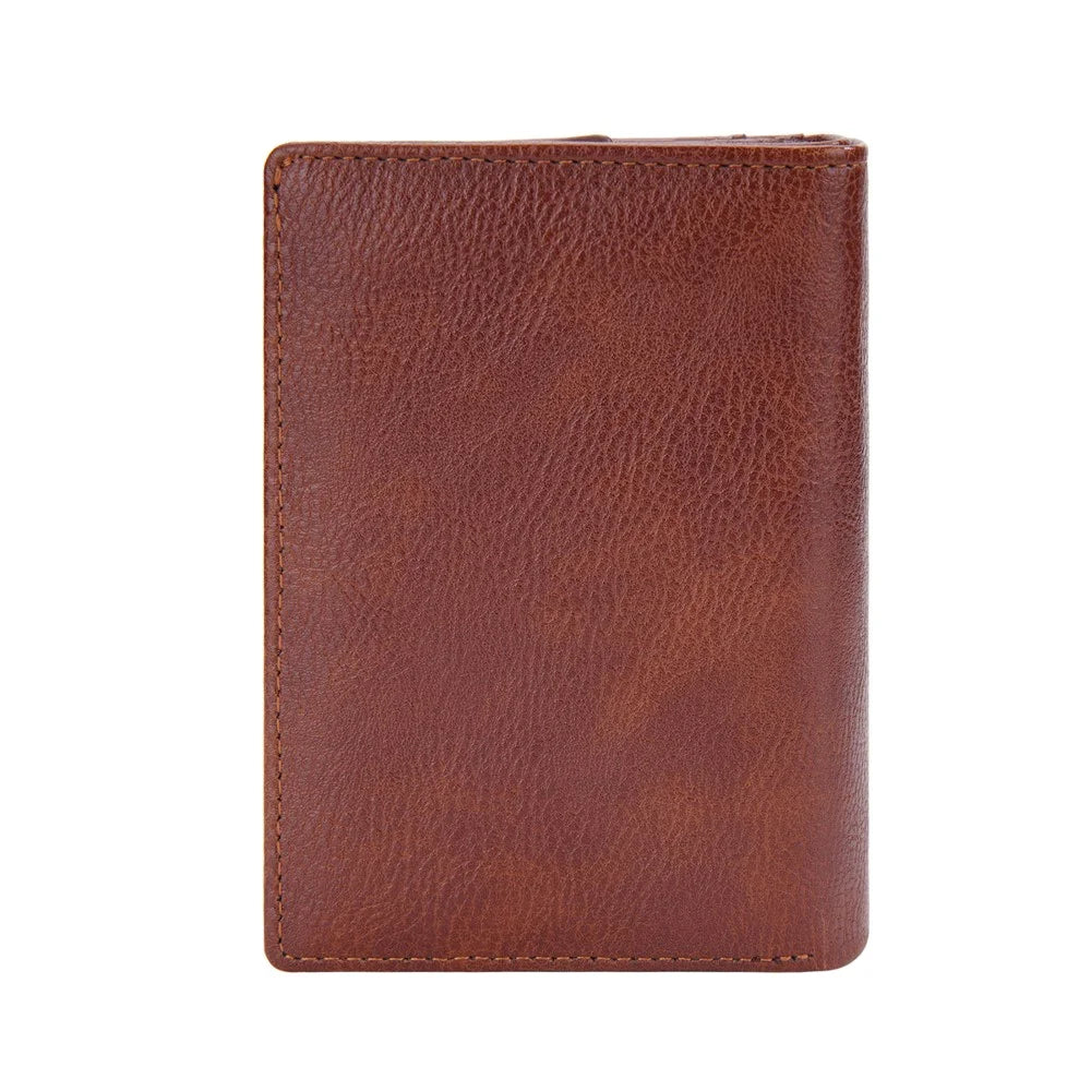 BAELLERRY D3254 PU Leather Retro Men Short Wallet Zipper Pocket Cards Cash Storage Bag Coin Purse - Brown - 3