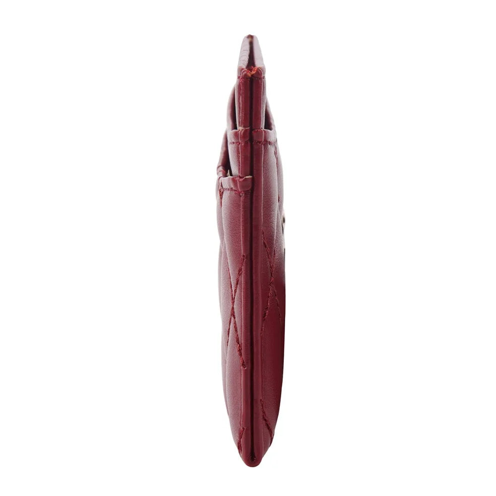 BAELLERRY K1913 Rhombus Quilted PU Leather Women Coin Purse Card Bag with Metal Ring Buckle - Wine Red - 5