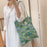 Pattern Printing Cotton+Canvas Bag Large Capacity Shoulder Bag for Shopping Office School - Green / Rabbit - 1