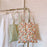 Floral Pattern Cotton+Canvas Bag Large Capacity Women Shoulder Bag for Shopping Office School - White / Orange Small Flower - 7