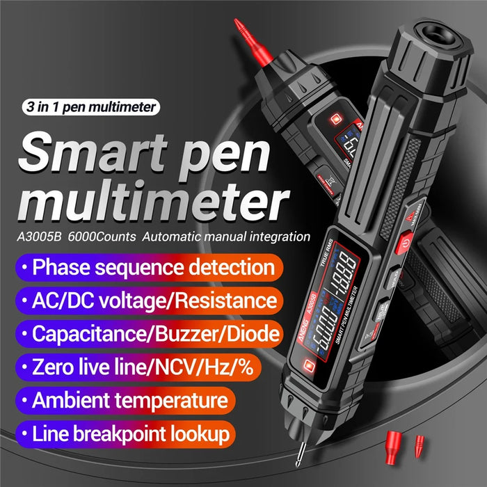 ANENG A3005B Pen Type Digital Multimeter Intelligent Professional Current Meter Phase Sequence Test Tool - Standard Version - 3