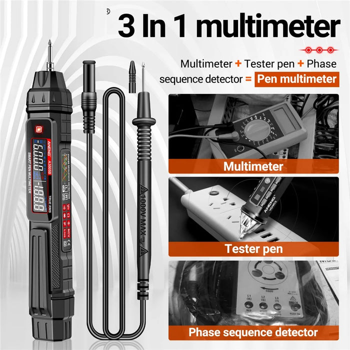 ANENG A3005B Pen Type Digital Multimeter Intelligent Professional Current Meter Phase Sequence Test Tool - Standard Version - 4