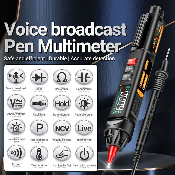 ANENG A3009 Voice Broadcast Multifunction Digital Multimeter Set Portable Handheld Pen Tester - 3