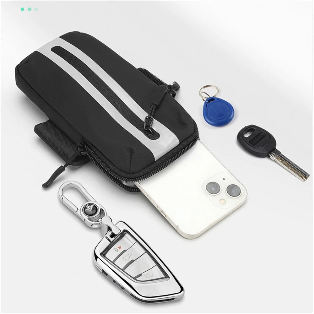 Oxford Fabric + Polyester Armband Phone Pouch Lightweight Cell Phones Bag for Outdoor Cycling - Grey - 6