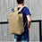 Hiking Camping Rucksack Canvas Travel Backpack Laptop Shoulders Bag, Size: S - Khaki - 4