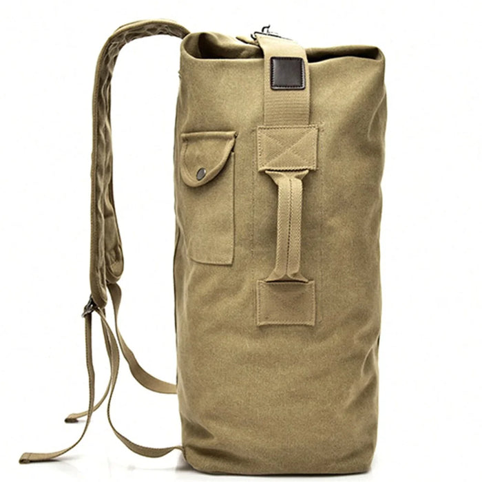 Super Large Canvas Travel Backpack Hiking Camping Rucksack Notebook Computer Laptop Shoulders Bag, Size: L - Khaki - 7