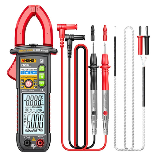 ANENG PN102+ AC Current and AC / DC Voltage Tester Voice Broadcast Reading Digital Clamp Meter with Flashlight - 1