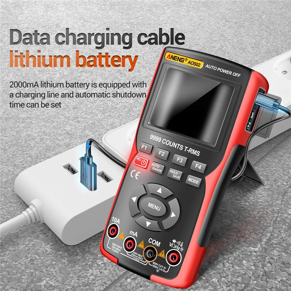 ANENG AOS02 Dual Mode Oscilloscope Multimeter Handheld Color Screen Digital Tester 2-in-1 Auto Repair Multimeter - 6