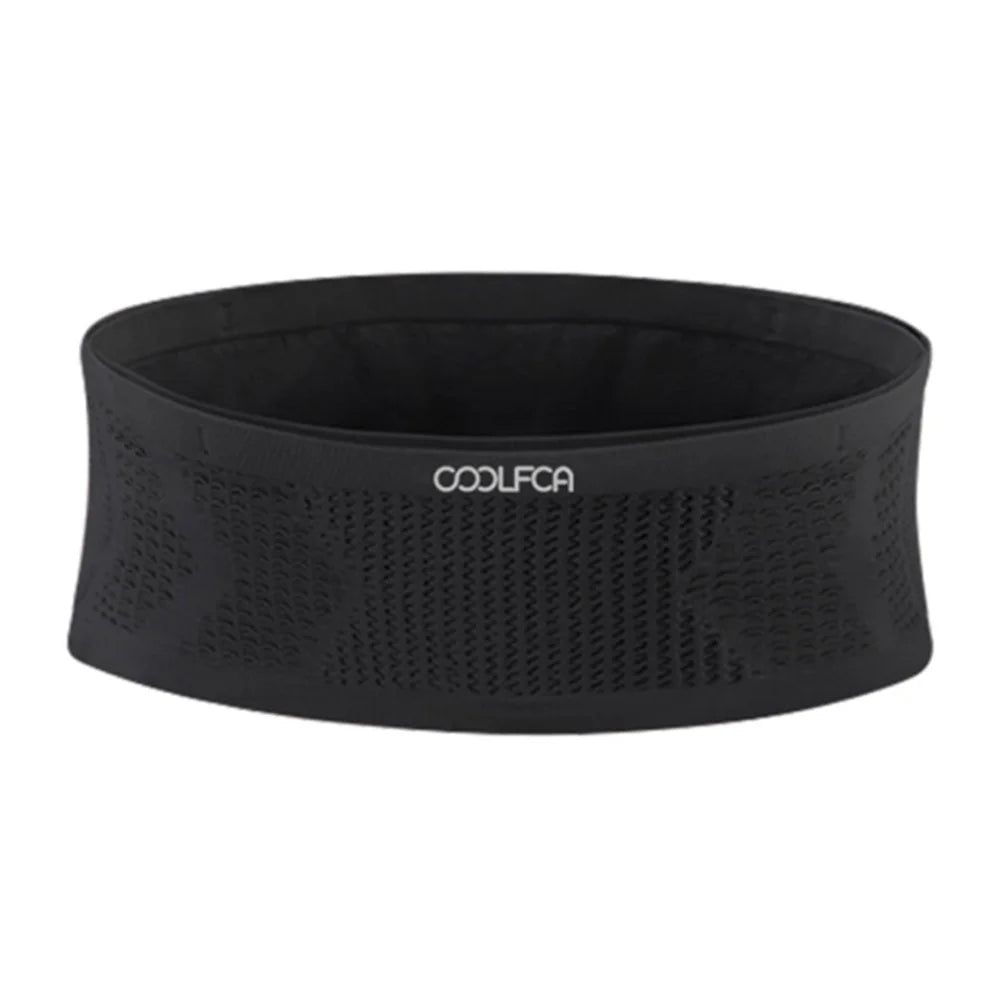 COOLFCA Outdoor Running Sports Waist Bag High Elastic Phone Pouch, Size: 14x65cm, for 65-105cm Waist - Black - 1