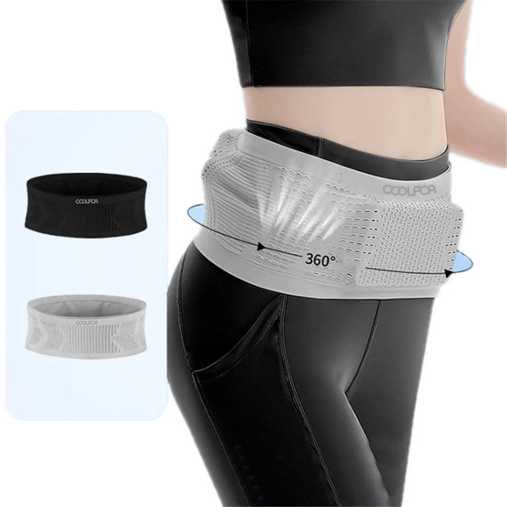 COOLFCA Phone Waist Bag Pouch Elastic Breathable Sports Running Belt, Size: 14x70cm, for 80-120cm Waist - Black - 2