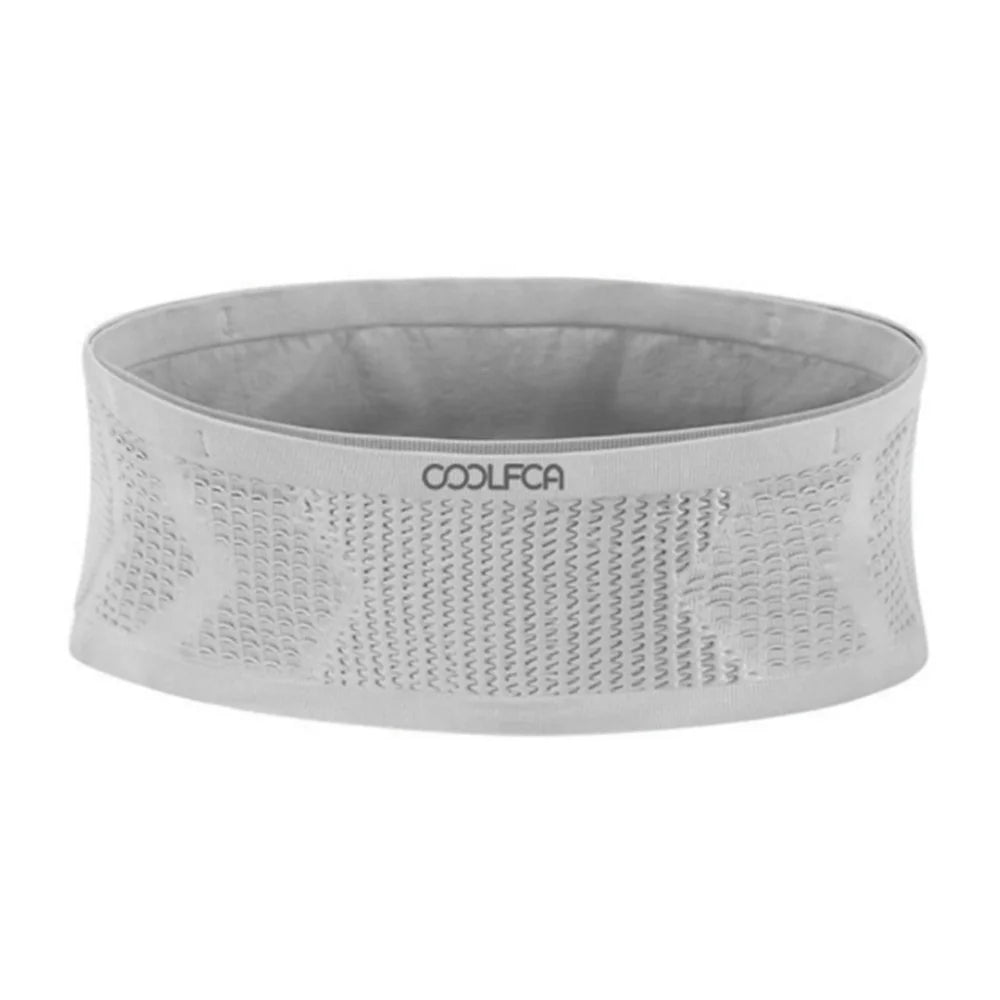 COOLFCA Outdoor Running Anti-Slip Waist Bag Breathable Elastic Phone Pouch, Size: 14x60cm, for 50-90cm Waist - Grey - 1