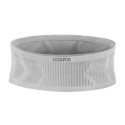 COOLFCA Outdoor Running Anti-Slip Waist Bag Breathable Elastic Phone Pouch, Size: 14x60cm, for 50-90cm Waist - Grey - 1