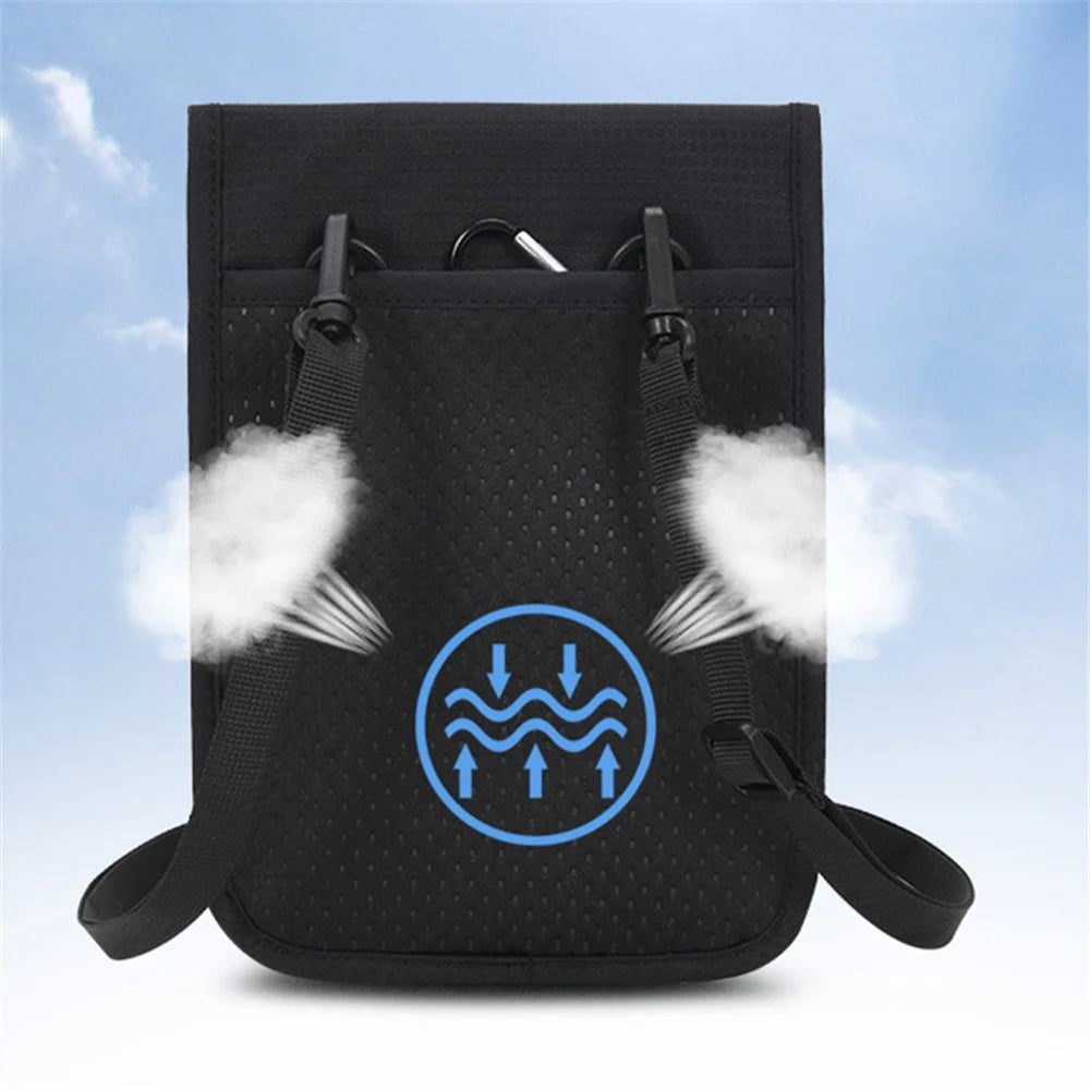 JUNLETU RFID Blocking Travel Passport Storage Bag Waterproof Nylon Credit Cards Phone Carrying Bag - Black - 2