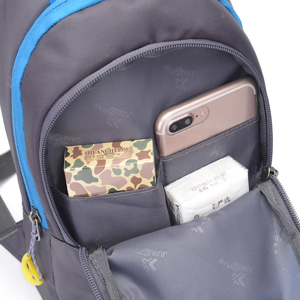 JUNLETU Men Women Chest Bag Nylon Single Shoulder Crossbody Bag with Detachable Bottle Bag - Blue - 7