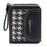 BAELLERRY N1896 PU Leather Short Wallet Houndstooth Pattern Women's Zipper Coin Purse Card Holder - Black - 1