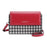 BAELLERRY N8703 Women PU Leather Bag Houndstooth Pattern Small Square Bag Crossbody Shoulder Bag - Red - 2