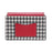 BAELLERRY N8703 Women PU Leather Bag Houndstooth Pattern Small Square Bag Crossbody Shoulder Bag - Red - 3
