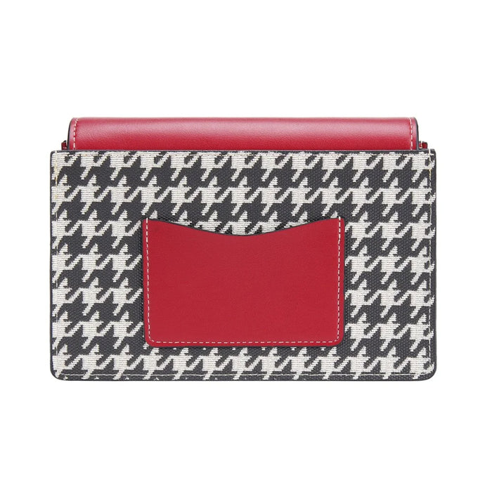 BAELLERRY N8703 Women PU Leather Bag Houndstooth Pattern Small Square Bag Crossbody Shoulder Bag - Red - 3