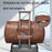 PU Leather Men Suit Storage Bag Large Capacity Waterproof Travel Luggage Tote Crossbody Bag - Brown - 5
