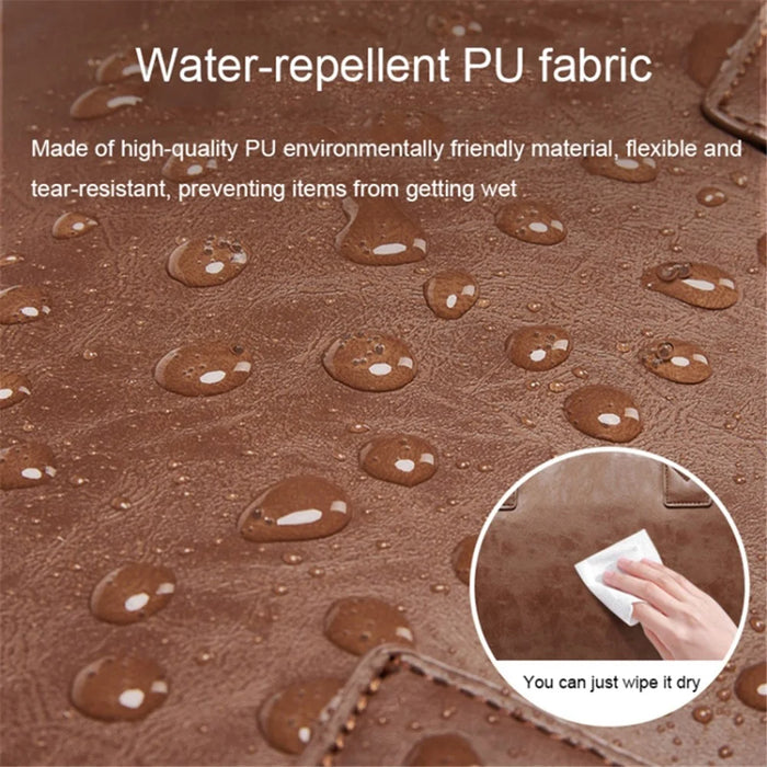 PU Leather Men Suit Storage Bag Large Capacity Waterproof Travel Luggage Tote Crossbody Bag - Brown - 6